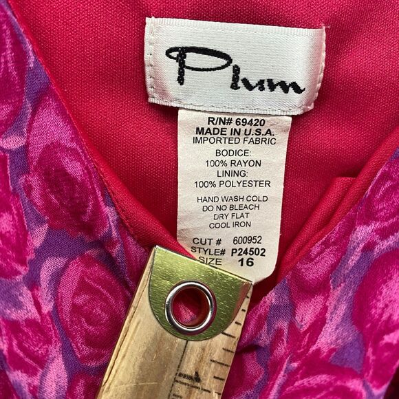 Vintage Plum Dress Small Floral Artsy Sleeveless Y2K Whimsical - Picture 6 of 9